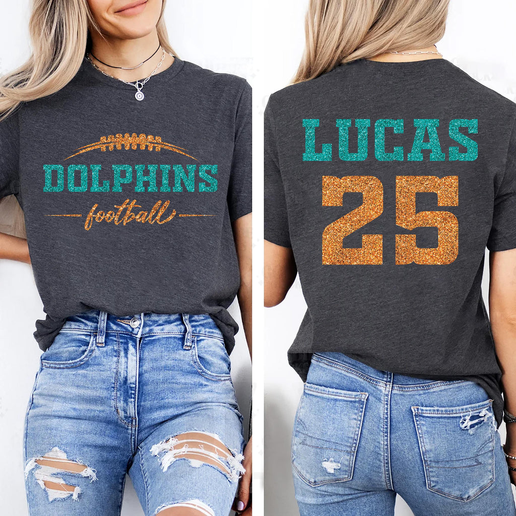 Custom Football Mascot Shirt, Personalized Team Spirit Tee, Football Mom Shirt, Front Back