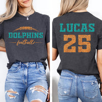 Custom Football Mascot Shirt, Personalized Team Spirit Tee, Football Mom Shirt, Front Back