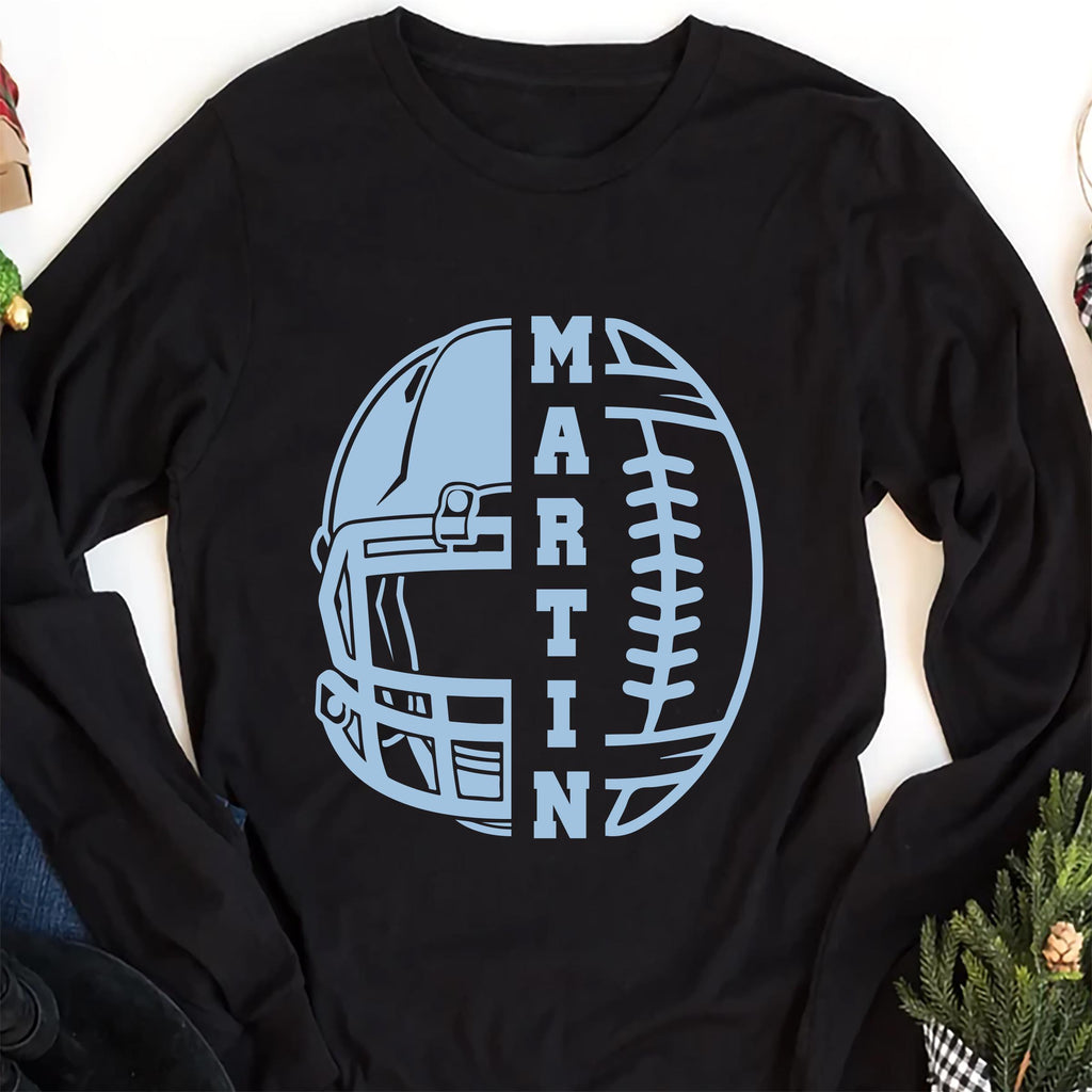 Personalized Football Mom Long Sleeve Shirt, Custom Football Gift Shirt, Women's Football Tee