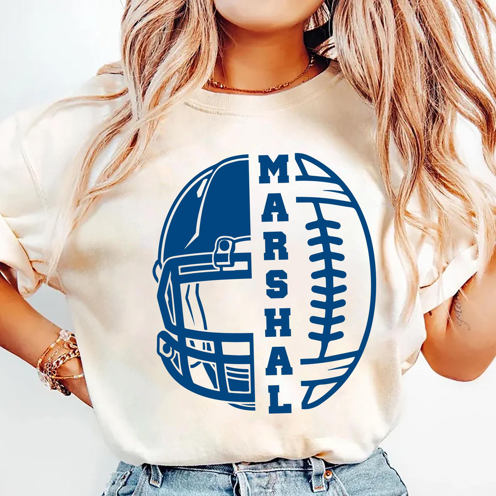 Personalized Football Mom Shirt, Custom Football Gift Shirt, Women's Football Tee