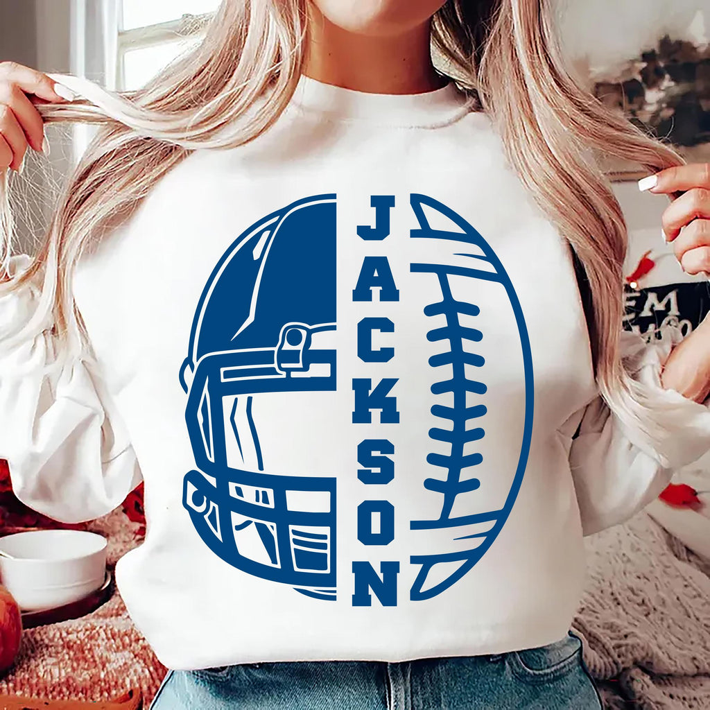 Personalized Football Mom Sweatshirt, Custom Football Gift Shirt, Women's Football Sweatshirt