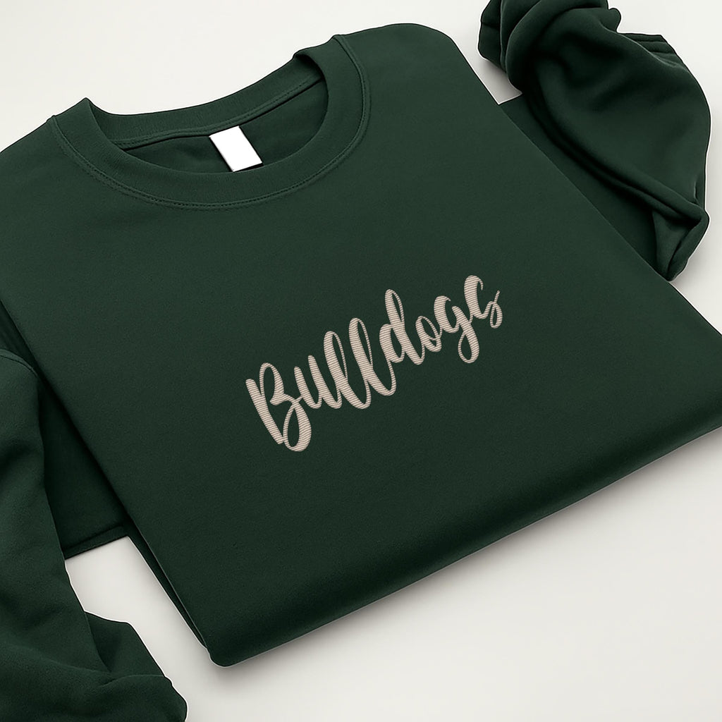 Custom Embroidered Team Name Sweatshirt, School Mascot Hoodie, Personalized Mascot Shirt, Custom Spirit Wear Long Sleeve Shirt