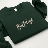 Custom Embroidered Team Name Hoodie, School Mascot Sweatshirt, Personalized Mascot Shirt, Custom Spirit Wear Long Sleeve Shirt