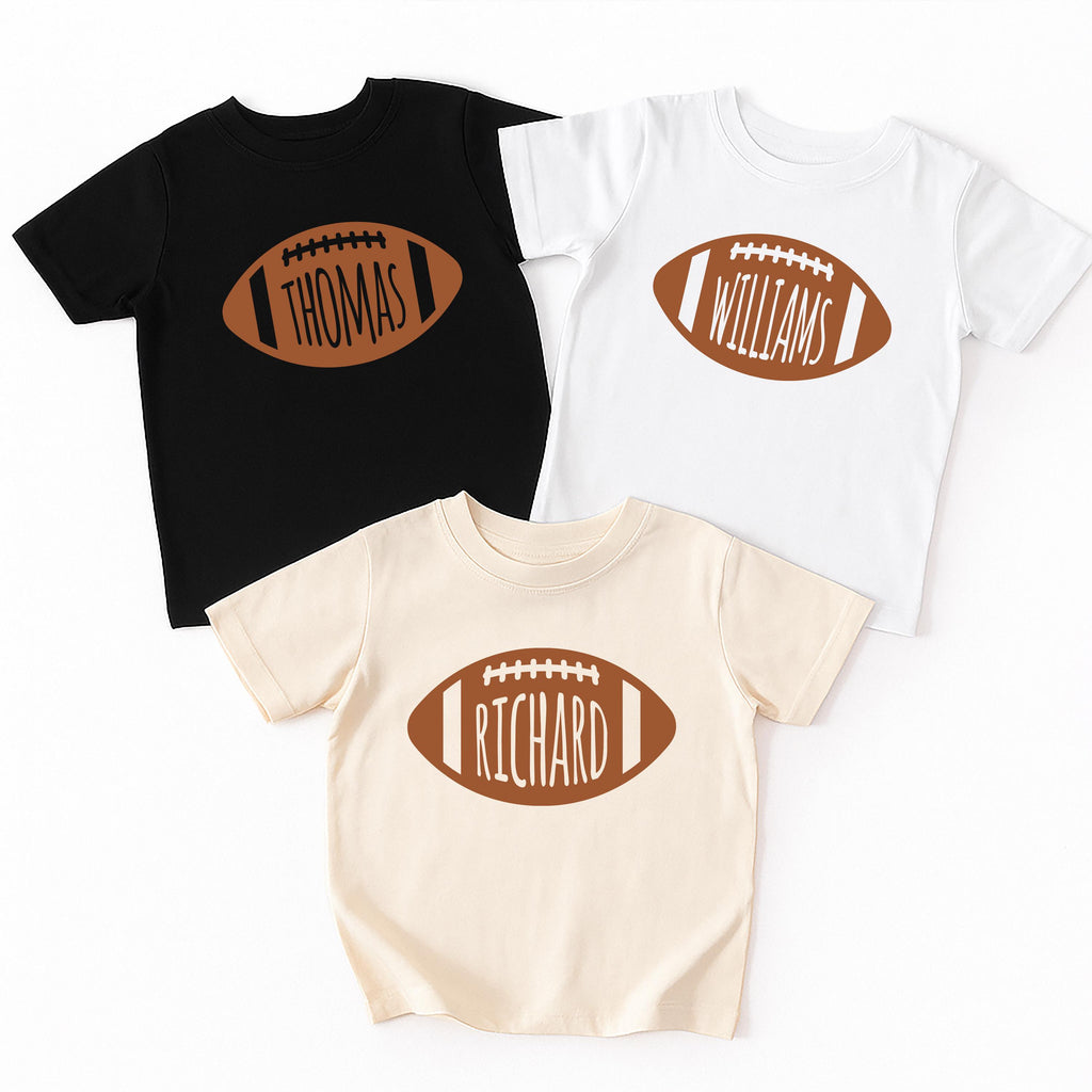 Personalized Football Toddler Shirt, Custom Fall Football Kids Name Tee, Boy Toddler Youth Shirt