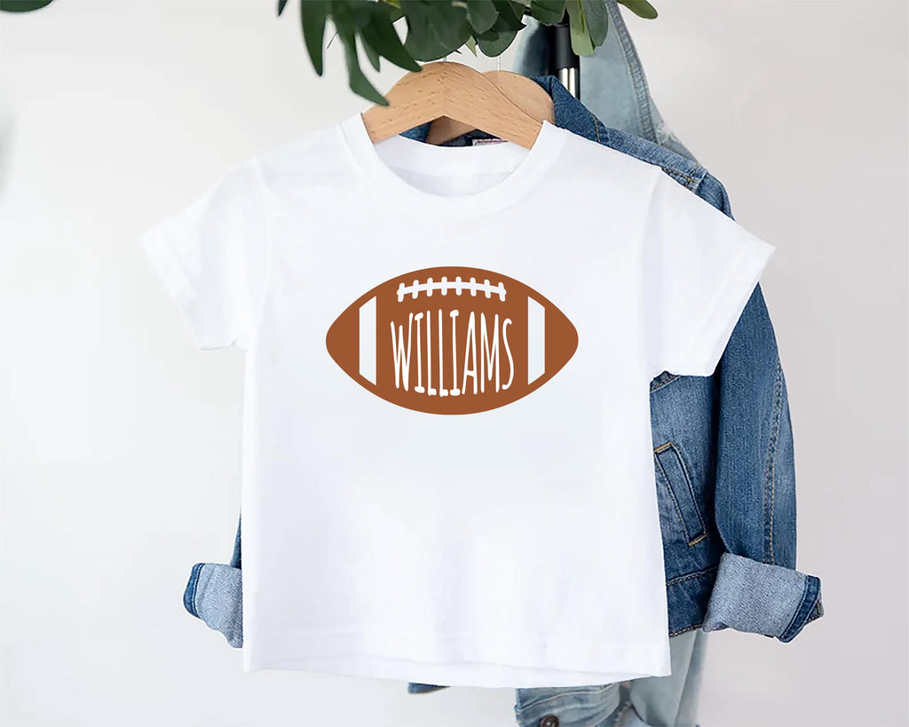 Personalized Football Toddler Shirt, Custom Fall Football Kids Name Tee, Boy Toddler Youth Shirt