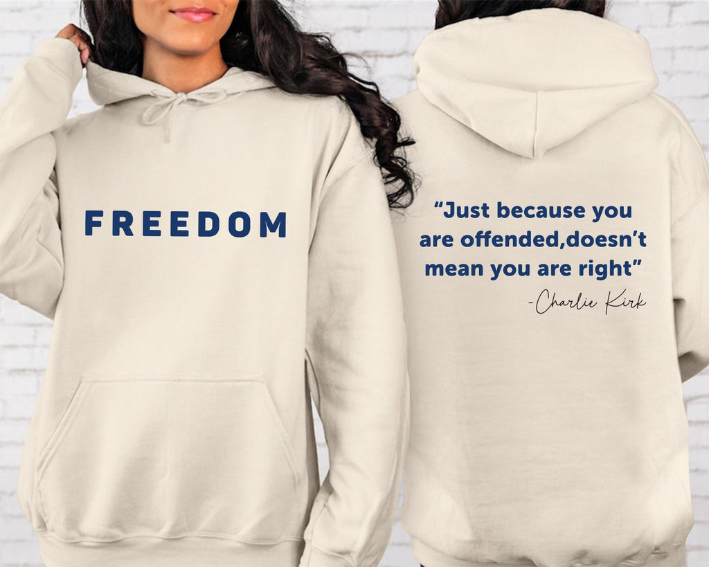 Charlie Kirk Freedom Sweatshirt, A True Patriot Charlie Kirk Shirt, Charlie Kirk Is My Hero Sweatshirt, Front Back