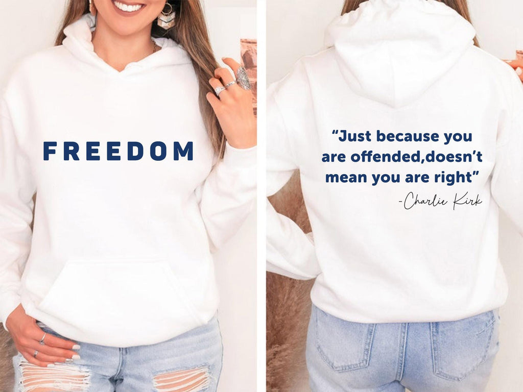 Charlie Kirk Freedom Sweatshirt, A True Patriot Charlie Kirk Shirt, Charlie Kirk Is My Hero Sweatshirt, Front Back