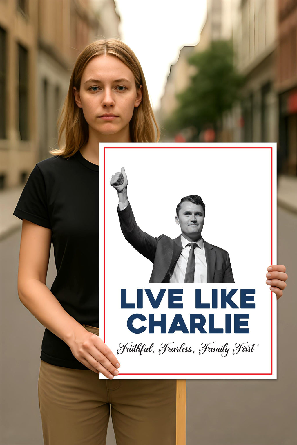 Justice for Charlie Protest Sign, A True Patriot Charlie Kirk, Charlie Kirk Is My Hero Political Poster