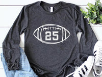 Custom Football Kids Jersey Number Long Sleeve Shirt, Personalized Football Season Mama Shirt, Football Boy Tee