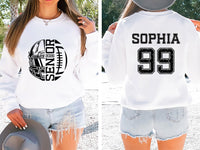 Custom Football Senior 2026 Sweatshirt, Personalized Football Senior Shirt, Football Season Sweatshirt, Front Back
