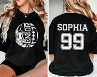 Custom Football Senior 2026 Sweatshirt, Personalized Football Senior Shirt, Football Season Sweatshirt, Front Back