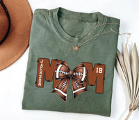 Football Mom Shirt with Kids Name and Jersey Number, Custom Game Day Shirt, Personalized Football Gift for Mom