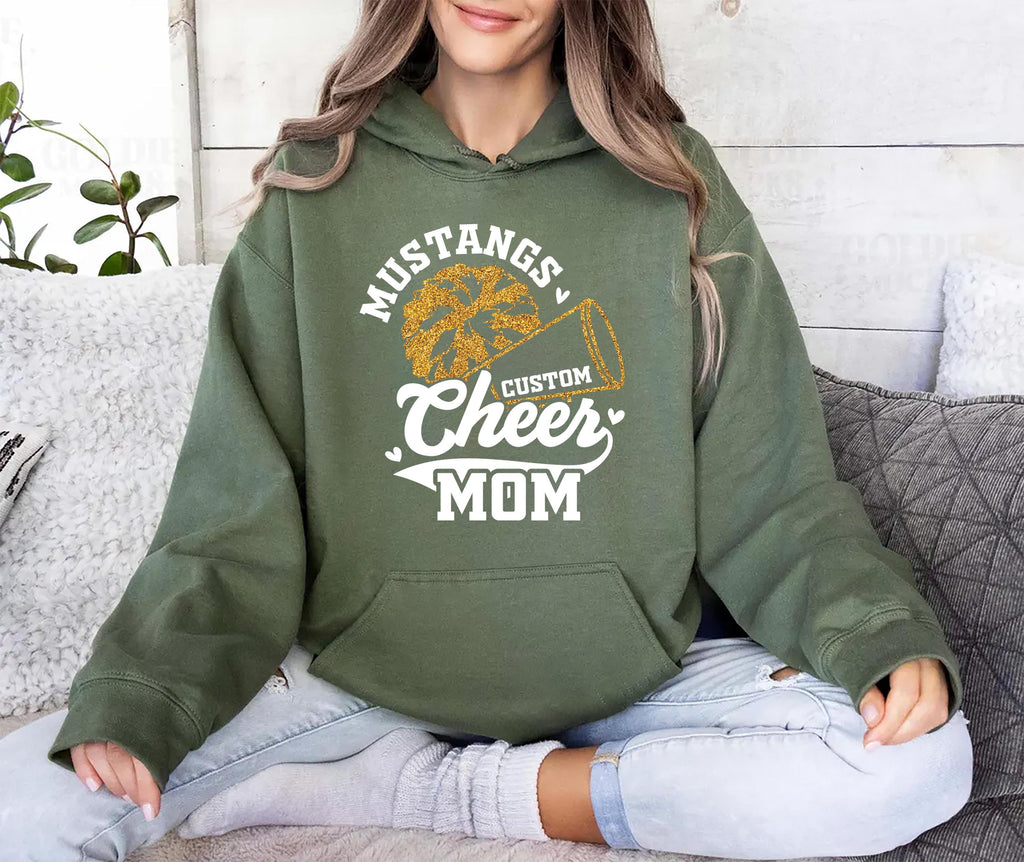 Cheer Mom Hoodie, Custom Cheer Shirt, Unisex Custom Name Hoodie