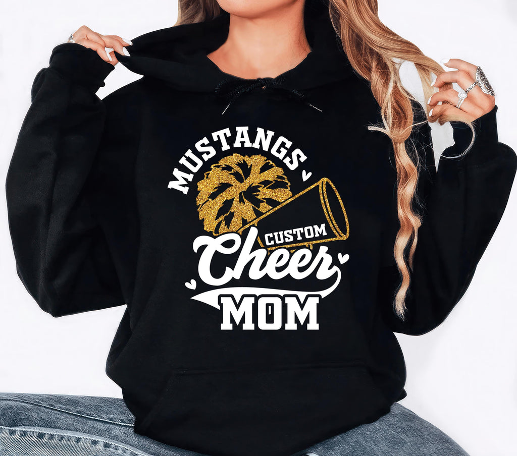 Cheer Mom Hoodie, Custom Cheer Shirt, Unisex Custom Name Hoodie