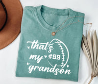 Custom Football Shirt, That’s My Grandson Gift for Grandma Shirt, Personalized Football Season Grandma Tee