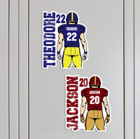 Personalized Football Locker Magnet, Custom Player Name Jersey Number School Magnet, Football Team Player Magnet Sign