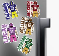 Personalized Football Locker Magnet, Custom Player Name Jersey Number School Magnet, Football Team Player Magnet Sign