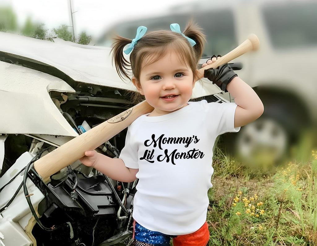 Girls Halloween Costume Shirt, Mommy's Lil Monster Baby Shirt, Toddler Girl Halloween Outfit