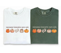 NICU Nurse Shirt, Neonatal Intensive Care Unit Shirt, Fall Autumn Doctor RN Pumpkins Footprints Tee