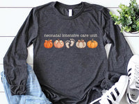 NICU Nurse Shirt, Neonatal Intensive Care Unit Shirt, Fall Autumn Doctor RN Pumpkins Footprints Tee