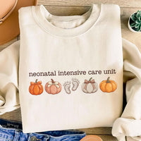 NICU Nurse Shirt, Neonatal Intensive Care Unit Shirt, Fall Autumn Doctor RN Pumpkins Footprints Tee