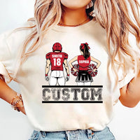 Cheer Football Shirt, Football and Cheer Mom Shirt, Custom Football Player and Cheerleader Tee