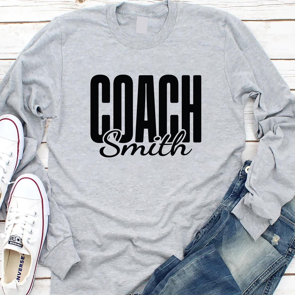 Personalized Coach Long Sleeve Shirt, Custom Coach Gift Shirt, Cheer Coach Tee