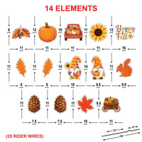 Fall Yard Signs, Autumn Harvest Lawn Decorations with Stakes, Pumpkin Gnome Sunflower Maple Leaf Outdoor Patio Garden Thanksgiving Décor