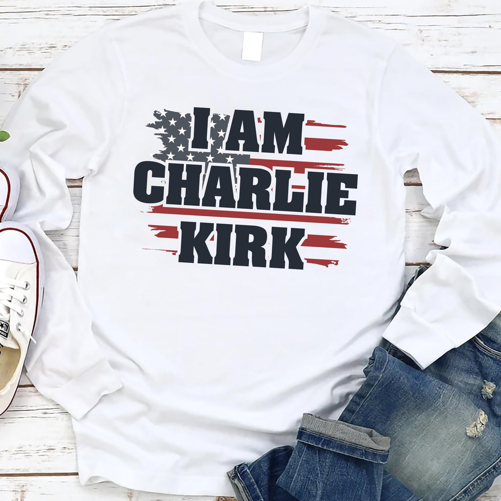 Justice for Charlie Long Sleeve Shirt, A True Patriot Charlie Kirk Shirt, Charlie Kirk Is My Hero Tee