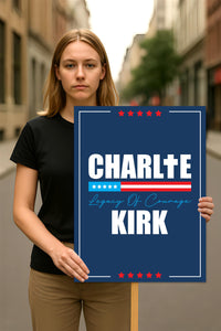 Justice for Charlie Protest Sign, A True Patriot Charlie Kirk, Charlie Kirk Is My Hero Political Poster