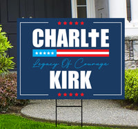 Justice for Charlie Yard Sign, A True Patriot Charlie Kirk Sign, Charlie Kirk Is My Hero Sign, Charlie Kirk Freedom Sign with Metal H-Stake