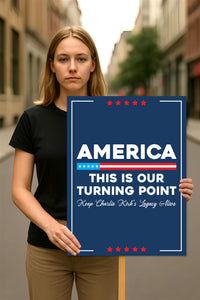Justice for Charlie Protest Sign, A True Patriot Charlie Kirk, Charlie Kirk Is My Hero Political Poster
