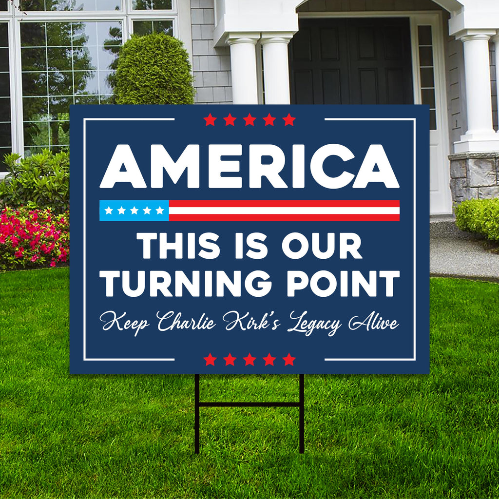 Justice for Charlie Yard Sign, A True Patriot Charlie Kirk Sign, Charlie Kirk Is My Hero Sign, Charlie Kirk Freedom Sign with Metal H-Stake