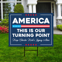 Justice for Charlie Yard Sign, A True Patriot Charlie Kirk Sign, Charlie Kirk Is My Hero Sign, Charlie Kirk Freedom Sign with Metal H-Stake