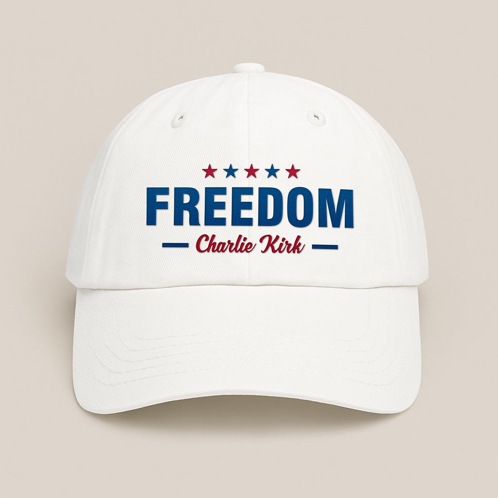 Charlie Kirk Freedom Embroidered Hat, Stand With Charlie Kirk Cap, Justice for Charlie Kirk, Freedom Advocate Hat, Conservative Activist Hat