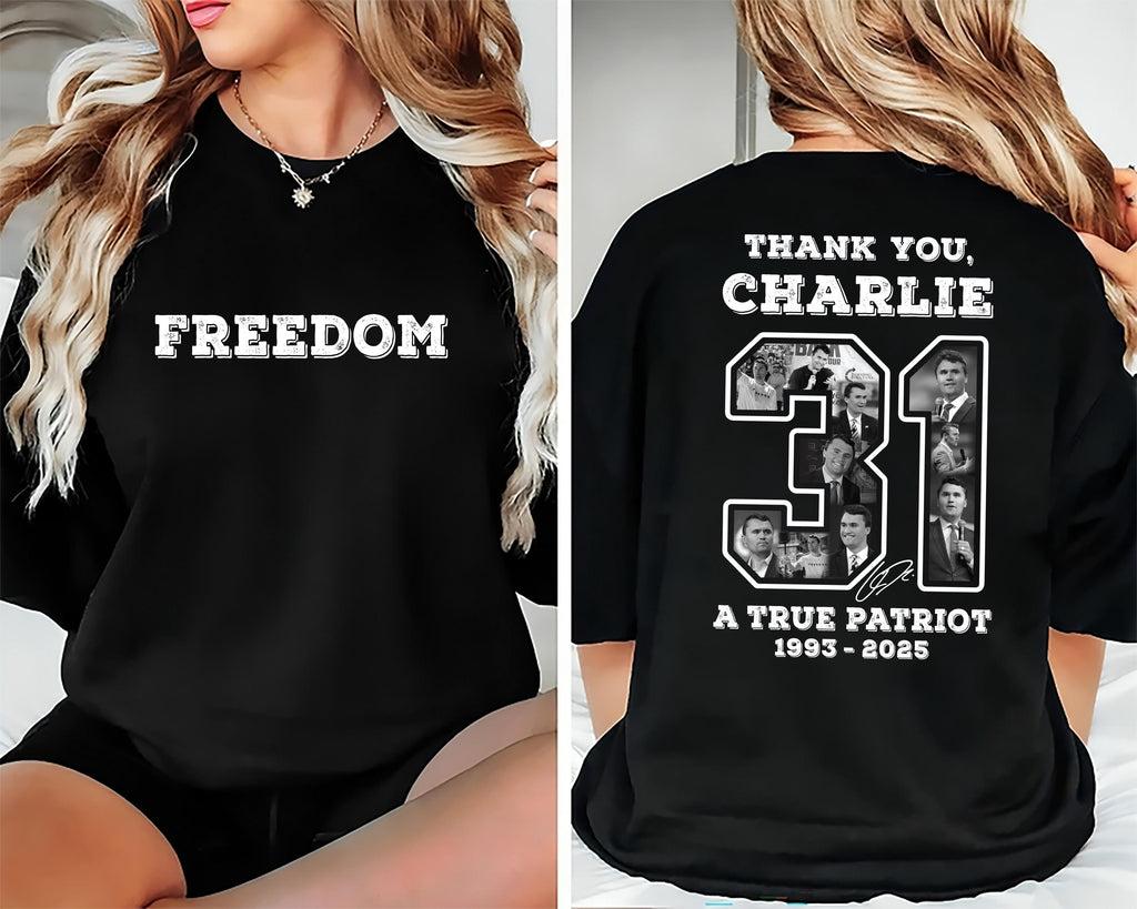 A True Patriot Charlie Kirk Sweatshirt, This Is The Turning Point Shirt, Charlie Kirk Is My Hero Sweatshirt, Front Back