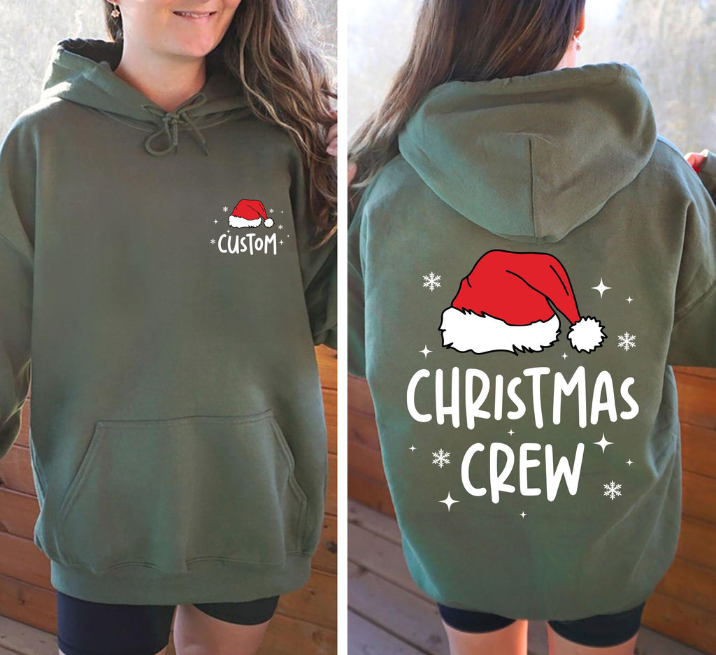 Custom Christmas Crew Sweatshirt, Personalized Christmas Party Shirt, Family Matching Sweatshirt, Front Back