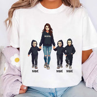 Halloween Horror Mama Shirt, Custom Kids Name Shirt, Custom Spooky Mama Tee