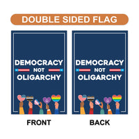No Kings In America Garden Flag, 12x18 Inch Double Sided, Democracy Not Oligarchy, Anti-Trump Flag, Resist Racism Flag, Resist Fascism Flag