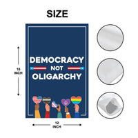 No Kings In America Garden Flag, 12x18 Inch Double Sided, Democracy Not Oligarchy, Anti-Trump Flag, Resist Racism Flag, Resist Fascism Flag