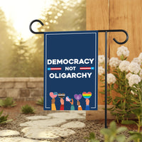 No Kings In America Garden Flag, 12x18 Inch Double Sided, Democracy Not Oligarchy, Anti-Trump Flag, Resist Racism Flag, Resist Fascism Flag