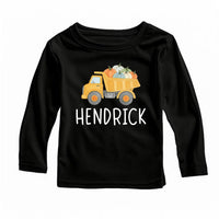 Boys Fall Shirt, Personalized Pumpkin Kids Crewneck, Dump Truck Halloween T-Shirt, Custom Fall Boy Shirt, Unisex Pumpkin Toddler Tee