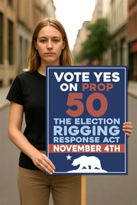 Yes on Prop 50 Protest Sign, Election Rigging Response Act Poster, Anti-Gerrymandering California Political Rally Activist Sign
