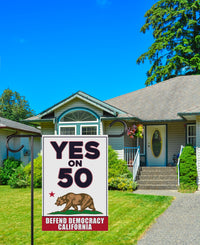 Yes on Prop 50 Garden Flag, Election Rigging Response Act Yard Flag, Anti-Gerrymandering California Flag, Political Outdoor Lawn Banner