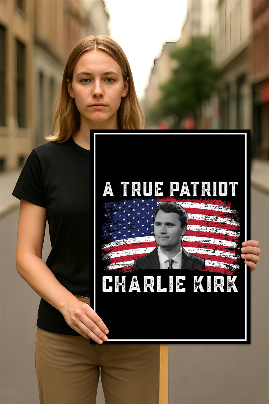 Justice for Charlie Protest Sign, A True Patriot Charlie Kirk Sign, Charlie Kirk Is My Hero, Charlie Kirk Freedom Political Poster Sign