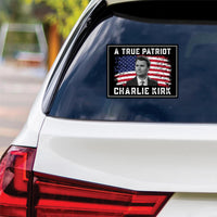 Justice for Charlie Vinyl Sticker, A True Patriot Charlie Kirk, Charlie Kirk Freedom, Charlie Kirk Is My Hero Bumper Sticker, 6" x 4.5"
