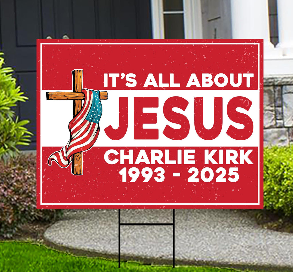 Justice for Charlie Yard Sign, A True Patriot Charlie Kirk Sign, Charlie Kirk Is My Hero Sign, Charlie Kirk Freedom Sign with Metal H-Stake