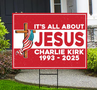 Justice for Charlie Yard Sign, A True Patriot Charlie Kirk Sign, Charlie Kirk Is My Hero Sign, Charlie Kirk Freedom Sign with Metal H-Stake