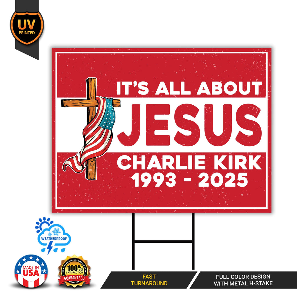 Justice for Charlie Yard Sign, A True Patriot Charlie Kirk Sign, Charlie Kirk Is My Hero Sign, Charlie Kirk Freedom Sign with Metal H-Stake