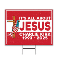 Justice for Charlie Yard Sign, A True Patriot Charlie Kirk Sign, Charlie Kirk Is My Hero Sign, Charlie Kirk Freedom Sign with Metal H-Stake